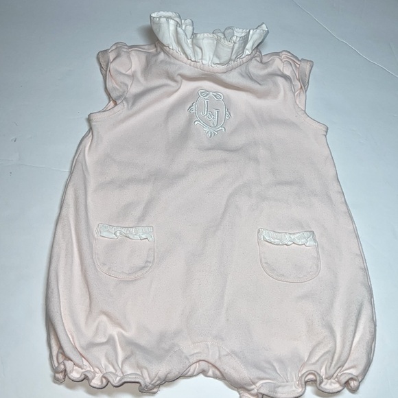 Janie and Jack Pink Beautiful cotton bubble with ruffled collar 18-24 months - Picture 2 of 5